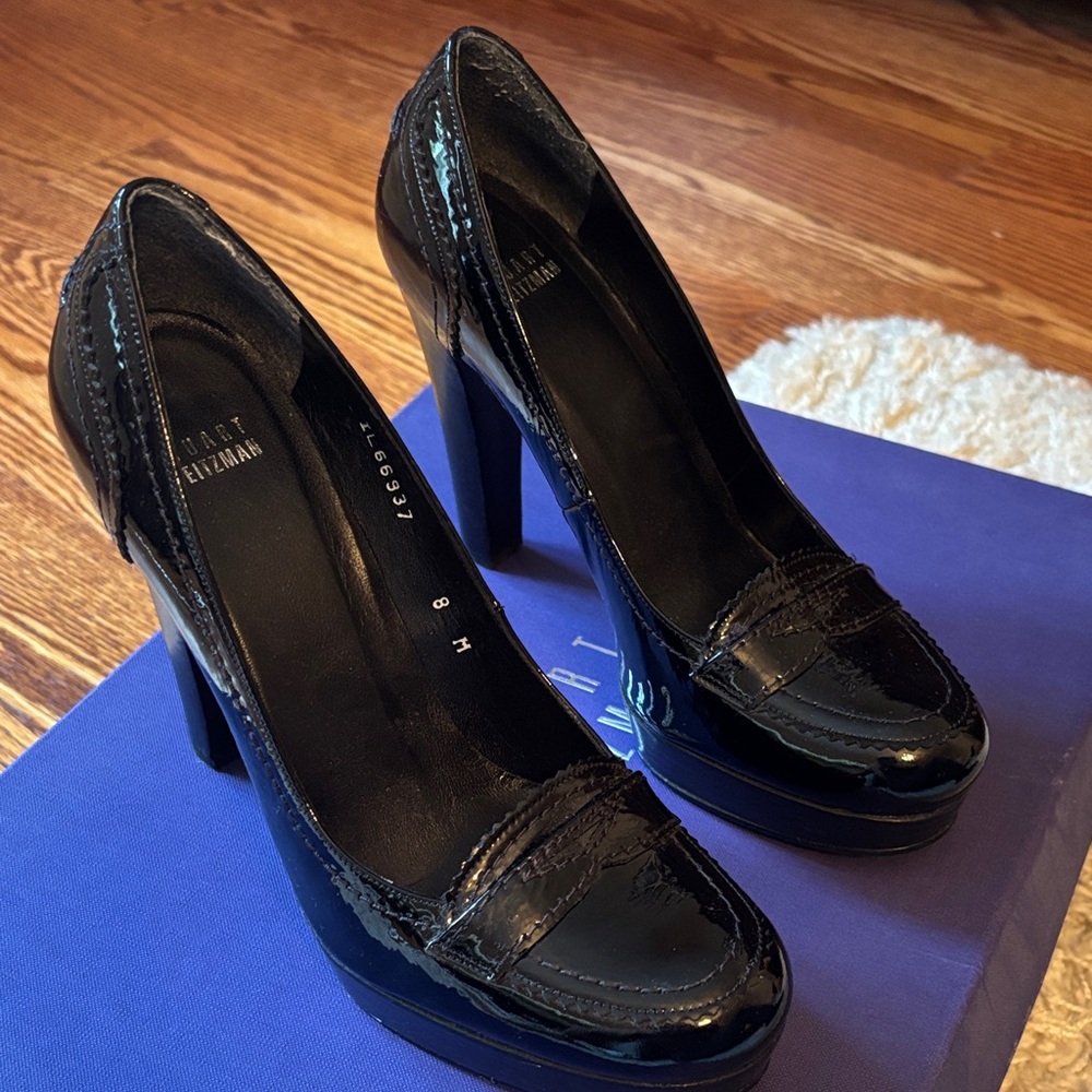 Stuart Weitzman NEVER WORN Black Patent Leather Heels